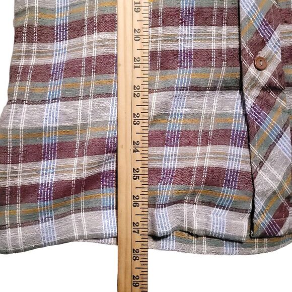 Kennington LTD California Vintage Button Up Shirt Striped Plaid Retro Mens 15.5 - Picture 8 of 9